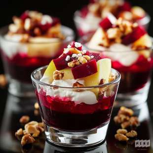 Recette Apéritif : Verrines de Betterave Pomme et Chèvre frais