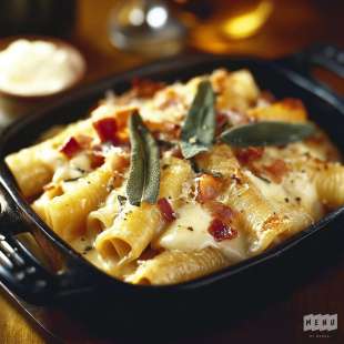 Rigatoni aux Lardons et à la Sauge