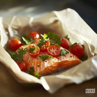 Papillote de Saumon et Tomates Cerise au Four