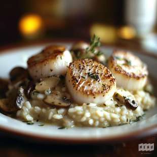 Risotto aux Noix de Saint-Jacques aux Champignons