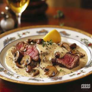 Pavé de Rumsteack Sauce Roquefort Champignons