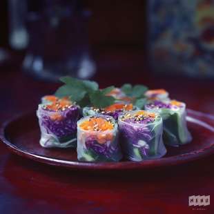Rouleaux de Printemps Crudités et Vinaigrette au Sésame