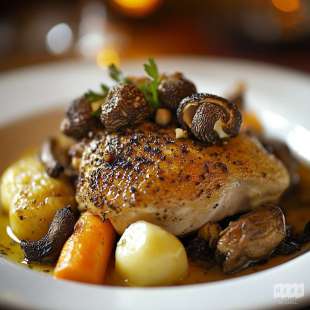 Suprêmes de Pintade aux Morilles et Vin Jaune