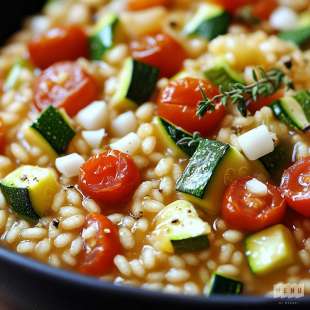 Risotto de Blé aux Tomates et aux Courgettes