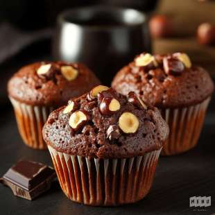 Recette Pâtisserie : Muffins Chocolat et Noisettes