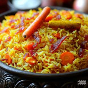 Riz aux Carottes, Curcuma et Lardons