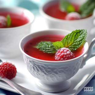 Soupe de Framboises à la Menthe