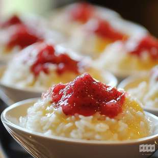 Riz au Lait de Coco Coulis de Fraises