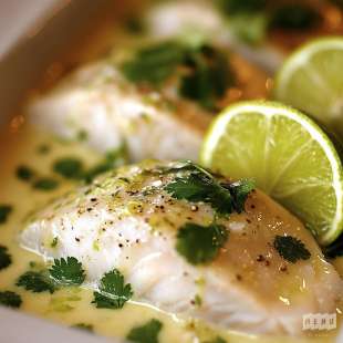 Requin au Lait de Coco, Coriandre et Citron Vert