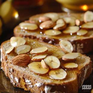 Tartine Fruitée, Miel et Amandes