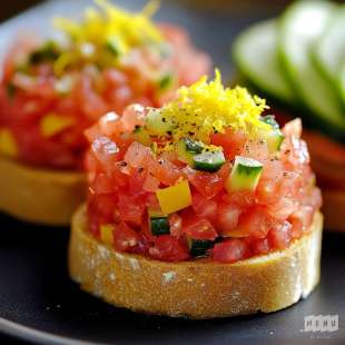 Tartare de Tomates Craquantes aux Zestes de Citron