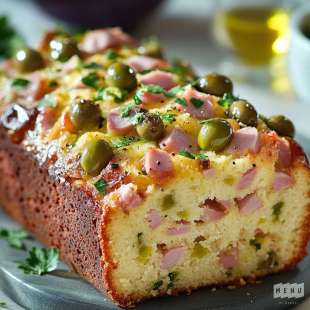 Cake Salé au Jambon et aux Olives 