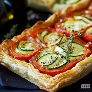 Tarte Fine à la Courgette et à la Tomate