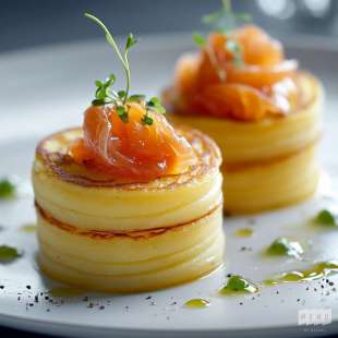 Pancake de Pommes des Champs au Saumon Fumé