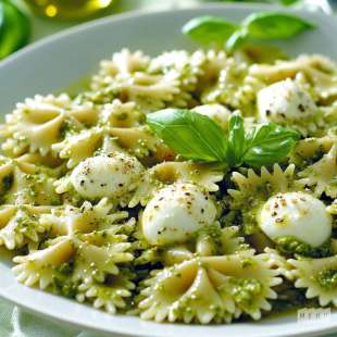 Farfalle au Pesto Rosso et Mozzarella