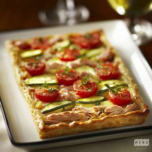 Tarte Courgettes, Thon et Tomates