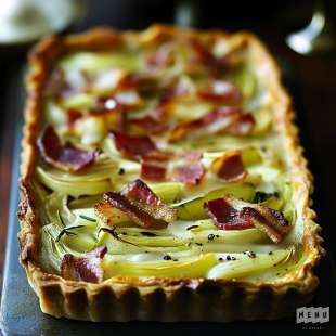 Tarte aux Poireaux et Lardons