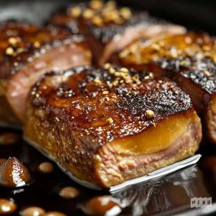 Rôti de Magret au Foie Gras, Sauce Tonka
