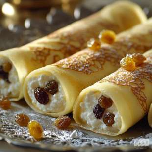 Palacsintas au Fromage Blanc et Raisins Secs (crêpes Hongroises)