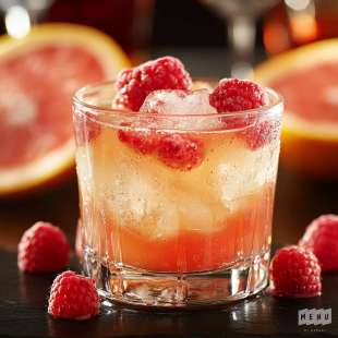 Recette Boisson alcoolisée : Cocktail Glacé Pamplemousse et Framboises