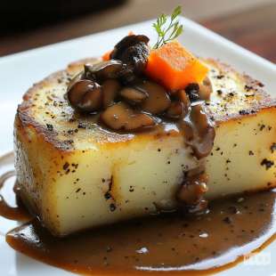 Gâteau de Pommes de Terre Sauce Champignons