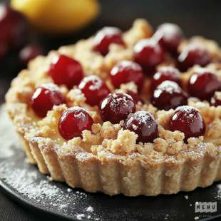 Tarte-Crumble au Citron et aux Griottes