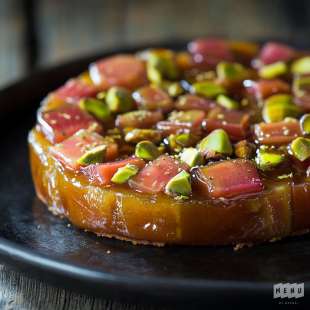 Tarte Tatin à la Rhubarbe (Pâte à la Pistache)