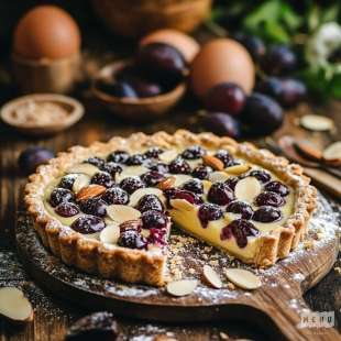 Tarte aux Quetsches et Crème Amandes