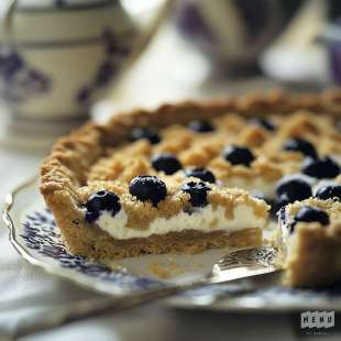 Tarte Sablée aux Myrtilles et à la Crème Fraîche