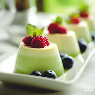 Panna Cotta Saveur Coco et Thé Matcha