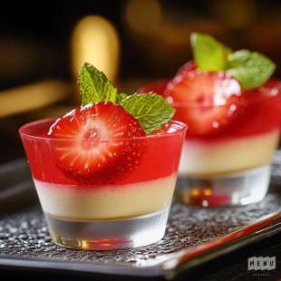 Panna Cotta de Fraises Mentholée