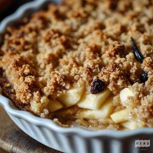 Crumble aux Pommes, Raisins et Noisettes