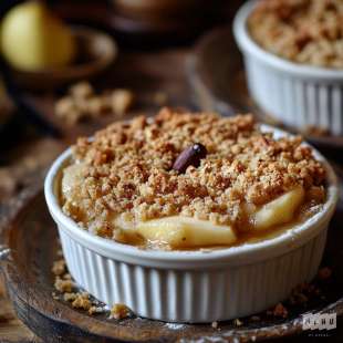 Crumble Noisette sur Compote Pomme-Banane à la Tonka
