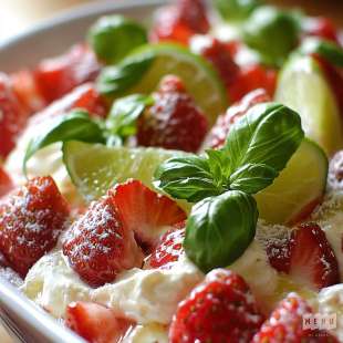 Fraisier Mascarpone, Citron Vert et Basilic