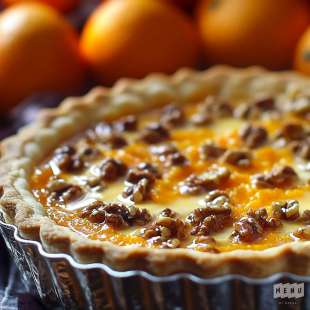 Tarte Crème Pâtissière Orange et Noix