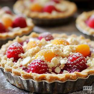Tarte Crumble Framboises et Abricots