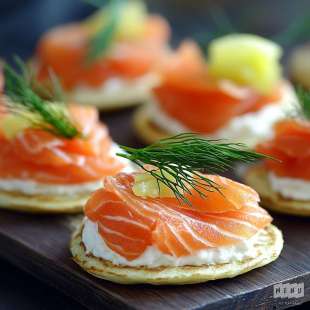 Mini Blinis au Saumon et Aneth
