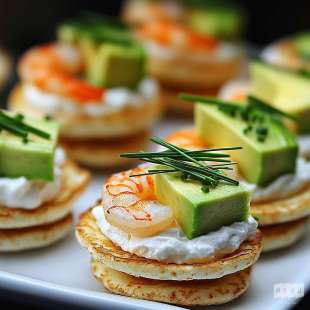 Mini Blinis à l’Avocat et Crevette