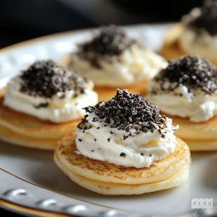 Recette Apéritif : Mini Blinis à la Truffe et Parmesan