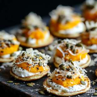 Mini Blinis à la Courge et Parmesan