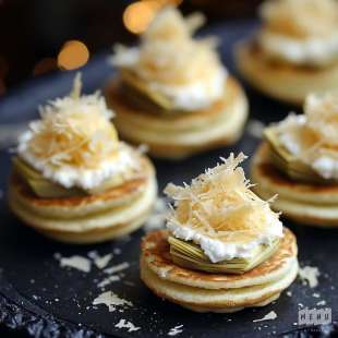 Mini Blinis à L’Artichaut et Copeaux de Parmesan