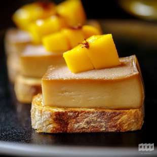 Foie Gras et Mangue sur Toast Brioché