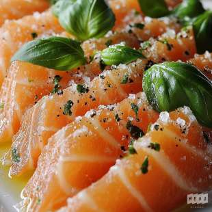Saumon Gravlax au Basilic et Huile d'Olive (Préparation 1 Kg)
