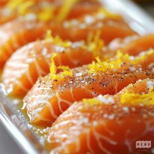 Saumon Gravlax au Piment d'Espelette et Agrumes