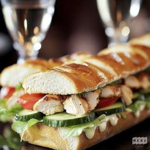 Sandwich Poulet et Crudités Variées