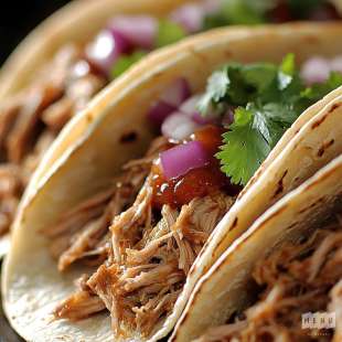 Tacos au Porc Effiloché