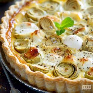 Quiche aux Artichauts et Mozzarella