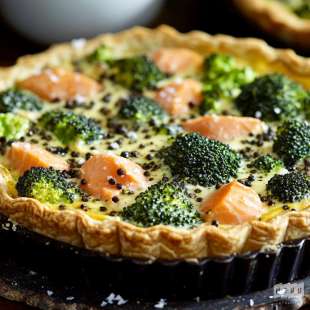 Quiche aux Brocolis et au Saumon