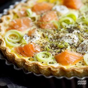 Quiche aux Poireaux et Saumon Fumé