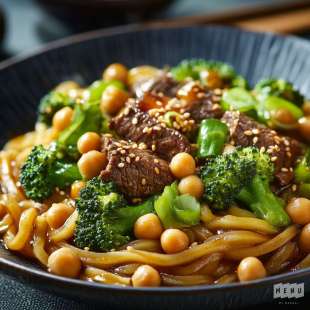 Nouilles Udon Boeuf au Brocoli
